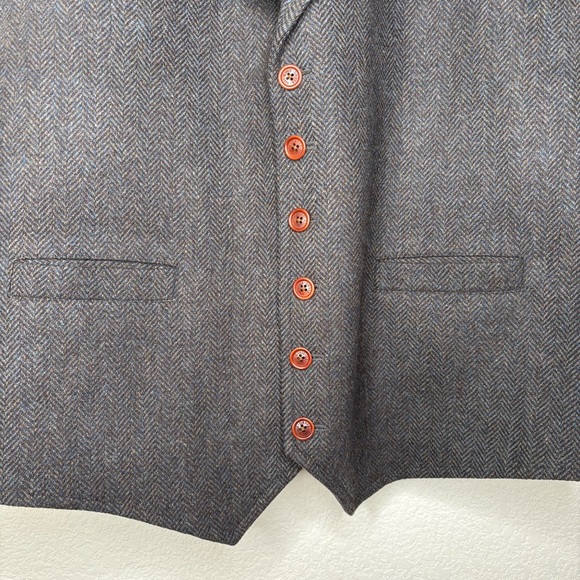 Orvis Charcoal Gray Herringbone Vest XXL - Picture 3 of 12